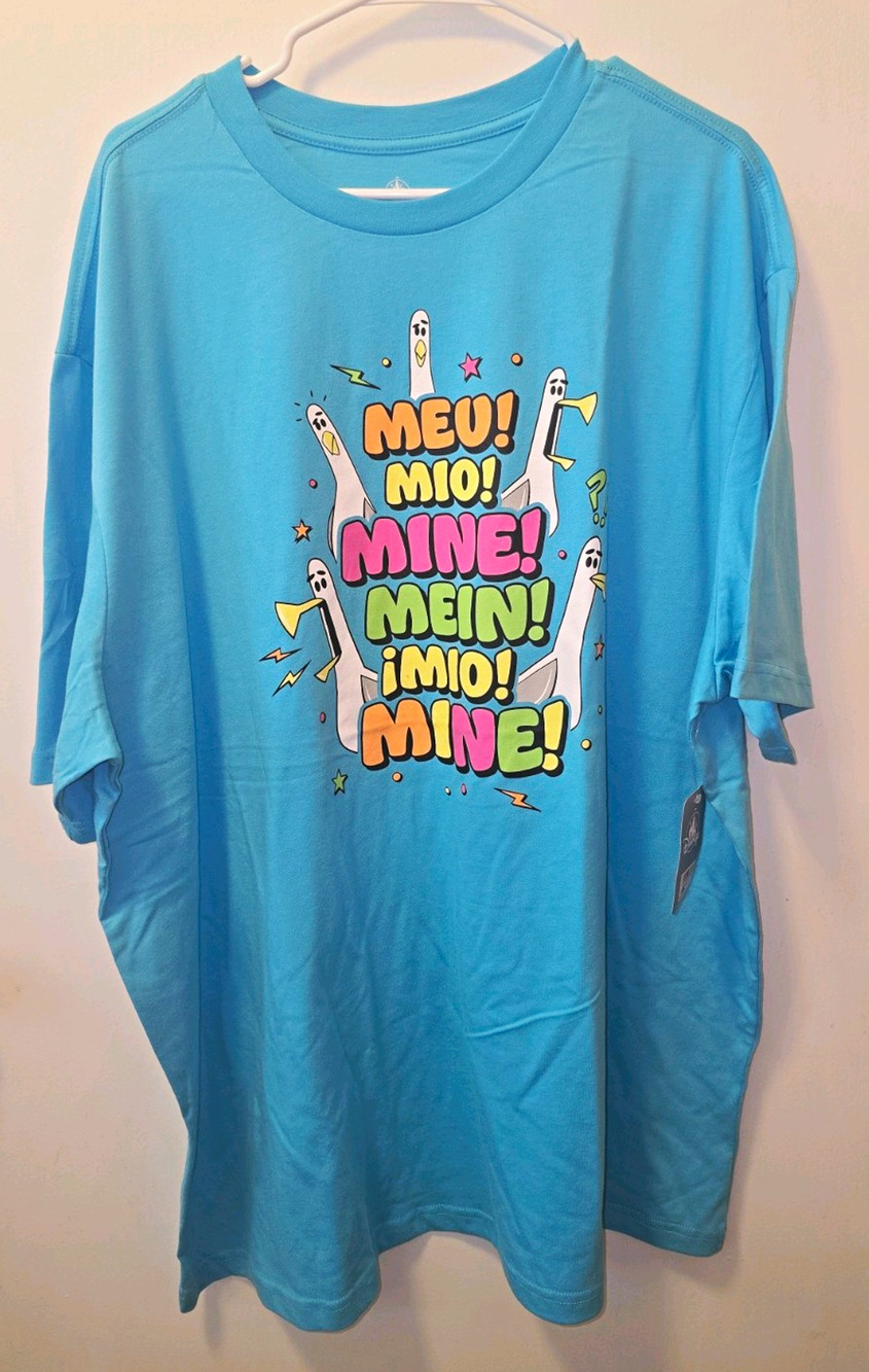 Disney Parks Finding Nemo Seagulls "Mine" Blue T-Shirt Unisex Size 3XL